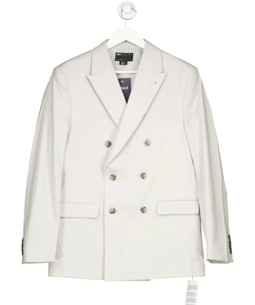 ASOS Grey Double Breasted Linen Blazer UK 38" CHEST