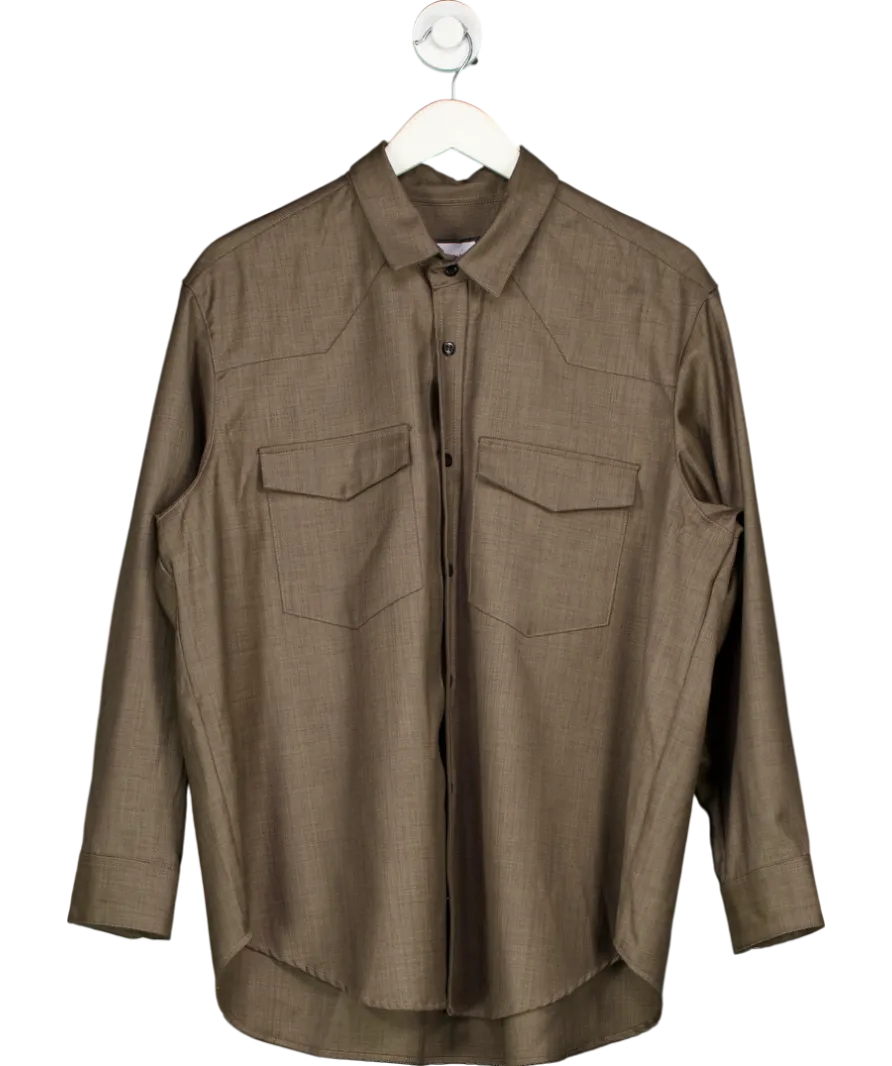 Beare Park Brown Wool Cashmere Shirt UK 6