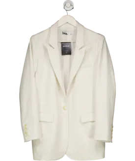 BOA White Oversized Single Breasted Blazer UK XS