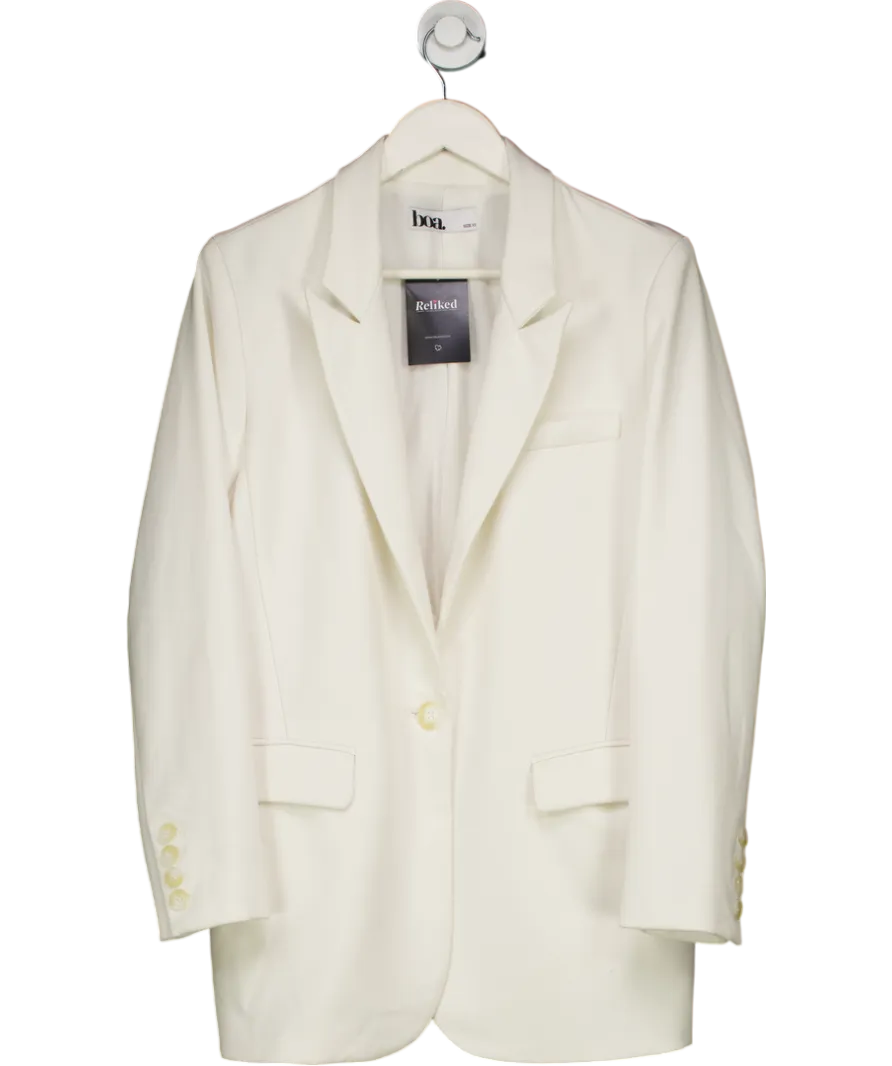 BOA White Oversized Single Breasted Blazer UK XS