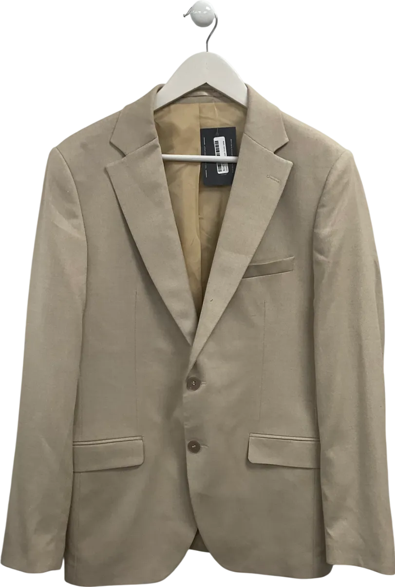 boohooMan Beige Single Breasted Blazer UK 40" CHEST