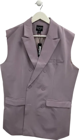boohooMan Purple Relaxed Fit Sleeveless Suit Jacket UK 38" CHEST