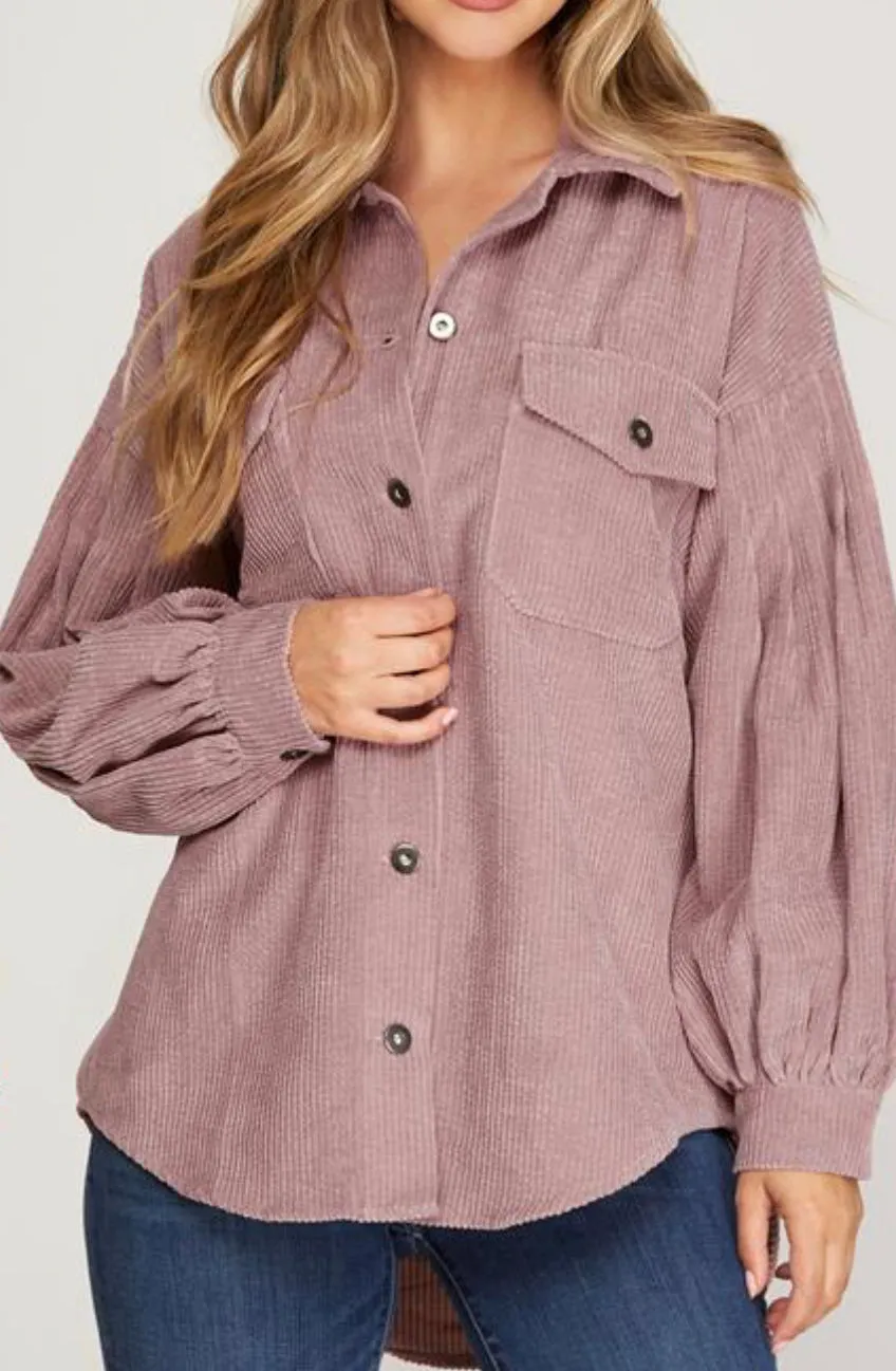 Breathe Slow Shacket in Dusty Rose