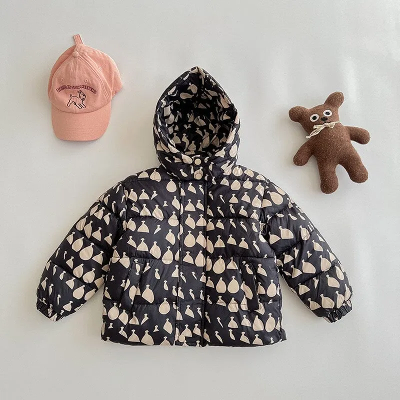 Cartoon Animal Print Plush Padded Jacket