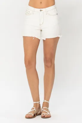 Ecru w/Pocket Embroidery Shorts