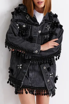 HAND-BEADED DENIM JACKET