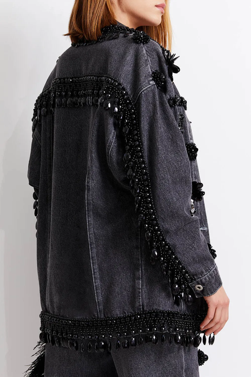 HAND-BEADED DENIM JACKET