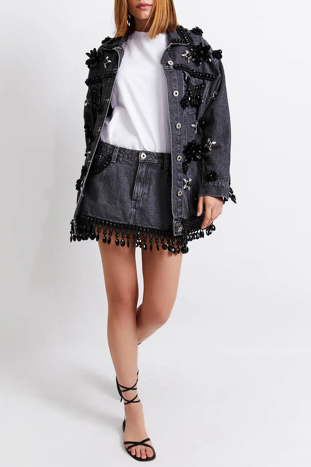 HAND-BEADED DENIM JACKET