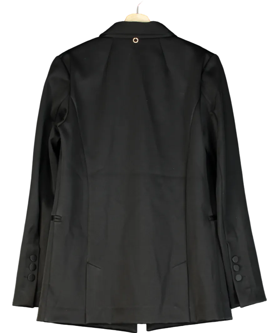 Hanne Bloch Black Satin Single Breasted Blazer One Size