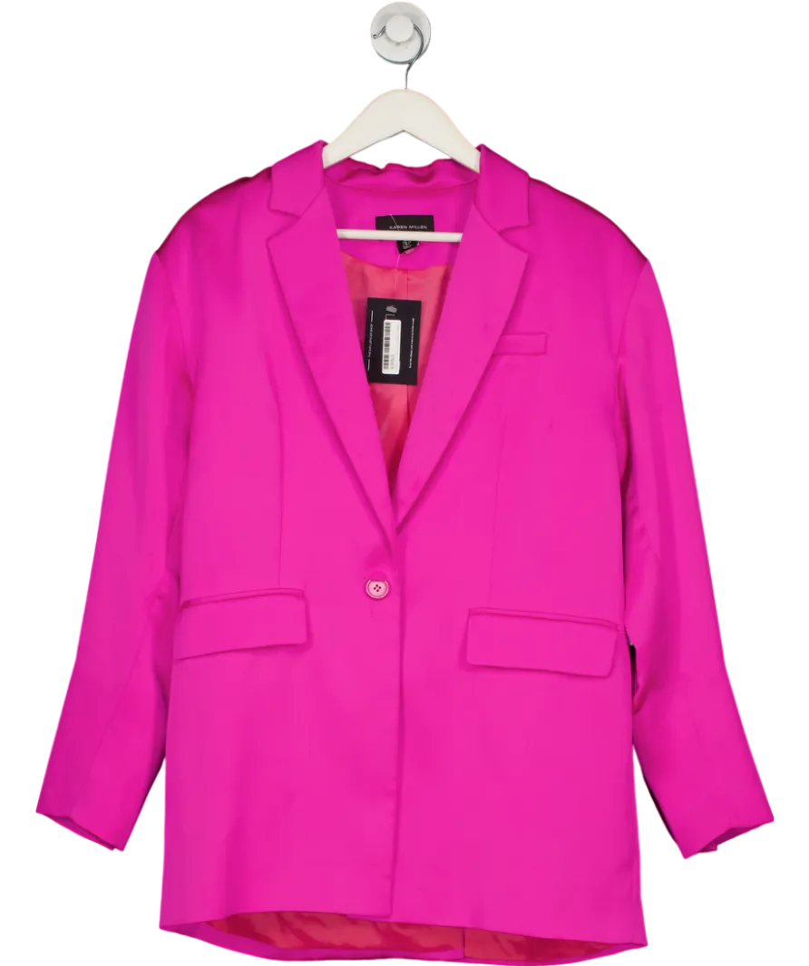 Karen Millen Pink Satin Single Breasted Blazer UK 6