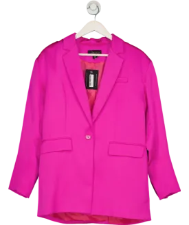 Karen Millen Pink Satin Single Breasted Blazer UK 6