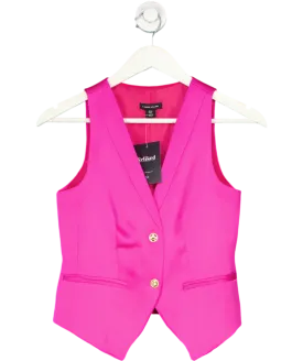 Karen Millen Pink Satin Single Breasted Waistcoat UK 6