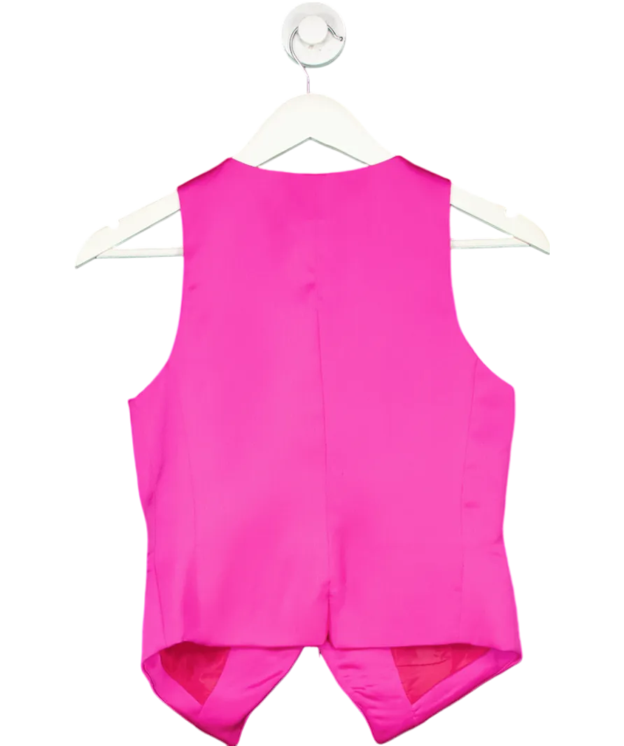 Karen Millen Pink Satin Single Breasted Waistcoat UK 6