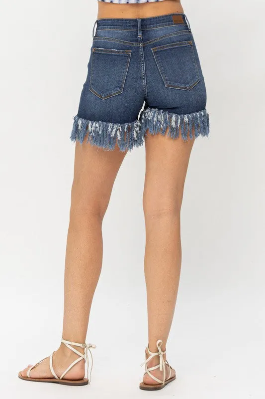 Long Fray Hem Shorts