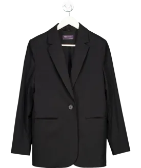 M&S Black Relaxed Single Breasted Blazer UK 12