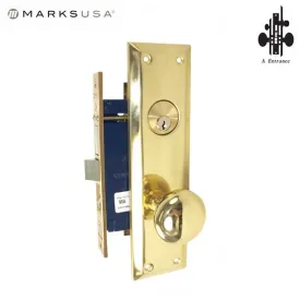 Marks USA - 91A/3 - Metro Mortise Knob Lock - US3 - 1-1/16" x 7-5/8"- Entrance - LH