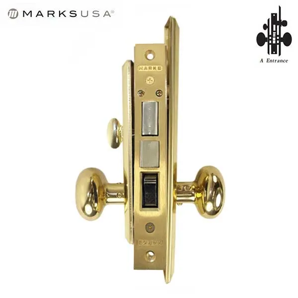 Marks USA - 91A/3 - Metro Mortise Knob Lock - US3 - 1-1/16" x 7-5/8"- Entrance - LH
