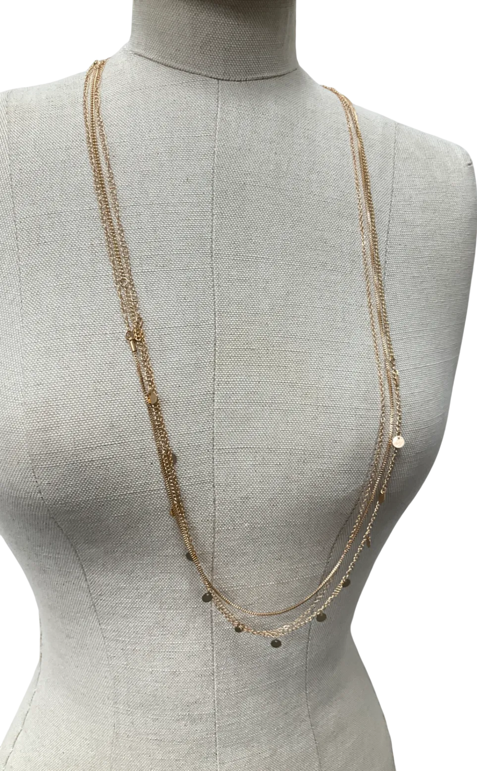 Metallic Three Piece Necklace One Size