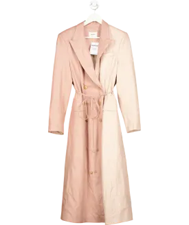 Nanushka Antique Rose Manila Two Tone Vegan Leather Coat UK S