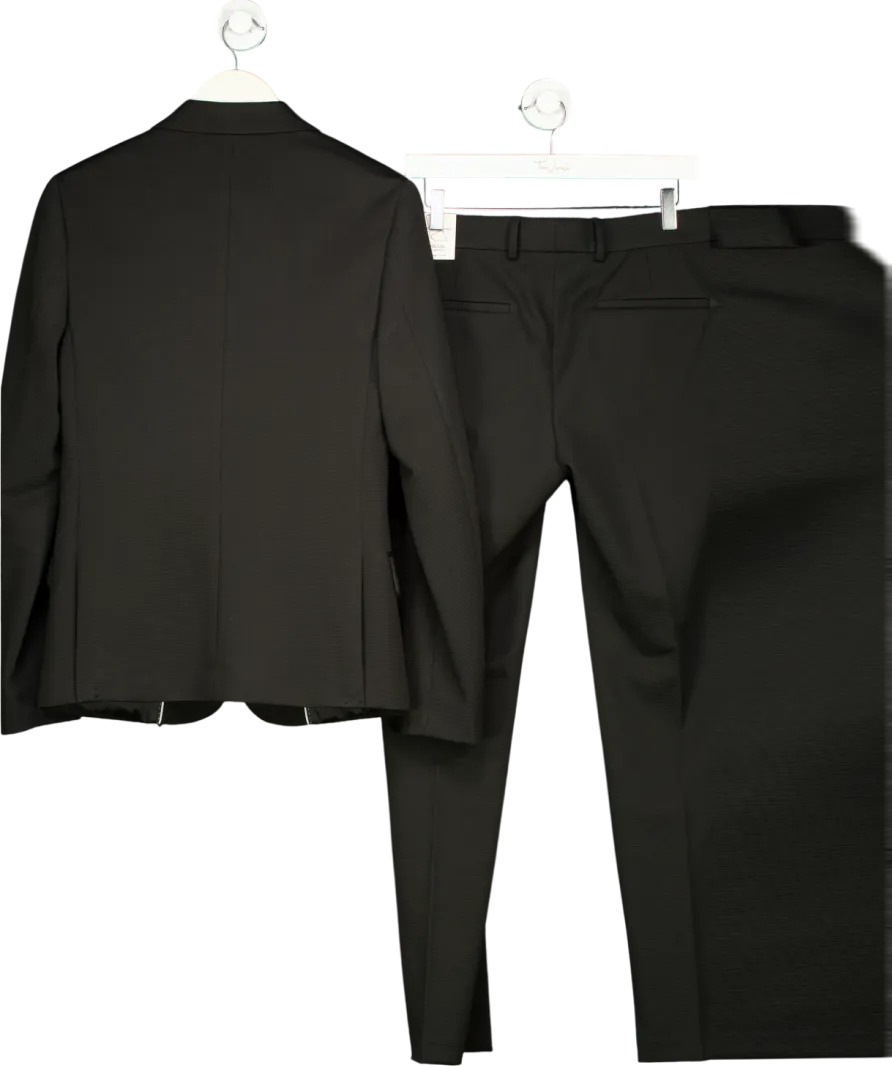 River Island Black Skinny Fit Tailored Blazer And Trouser Suit UK XS/S