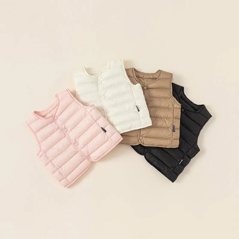Solid Color Lightweight Puffer Vest