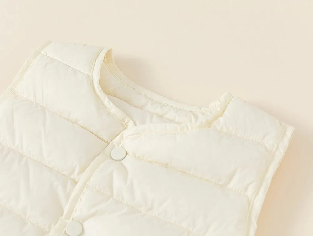 Solid Color Lightweight Puffer Vest