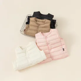 Solid Color Lightweight Puffer Vest