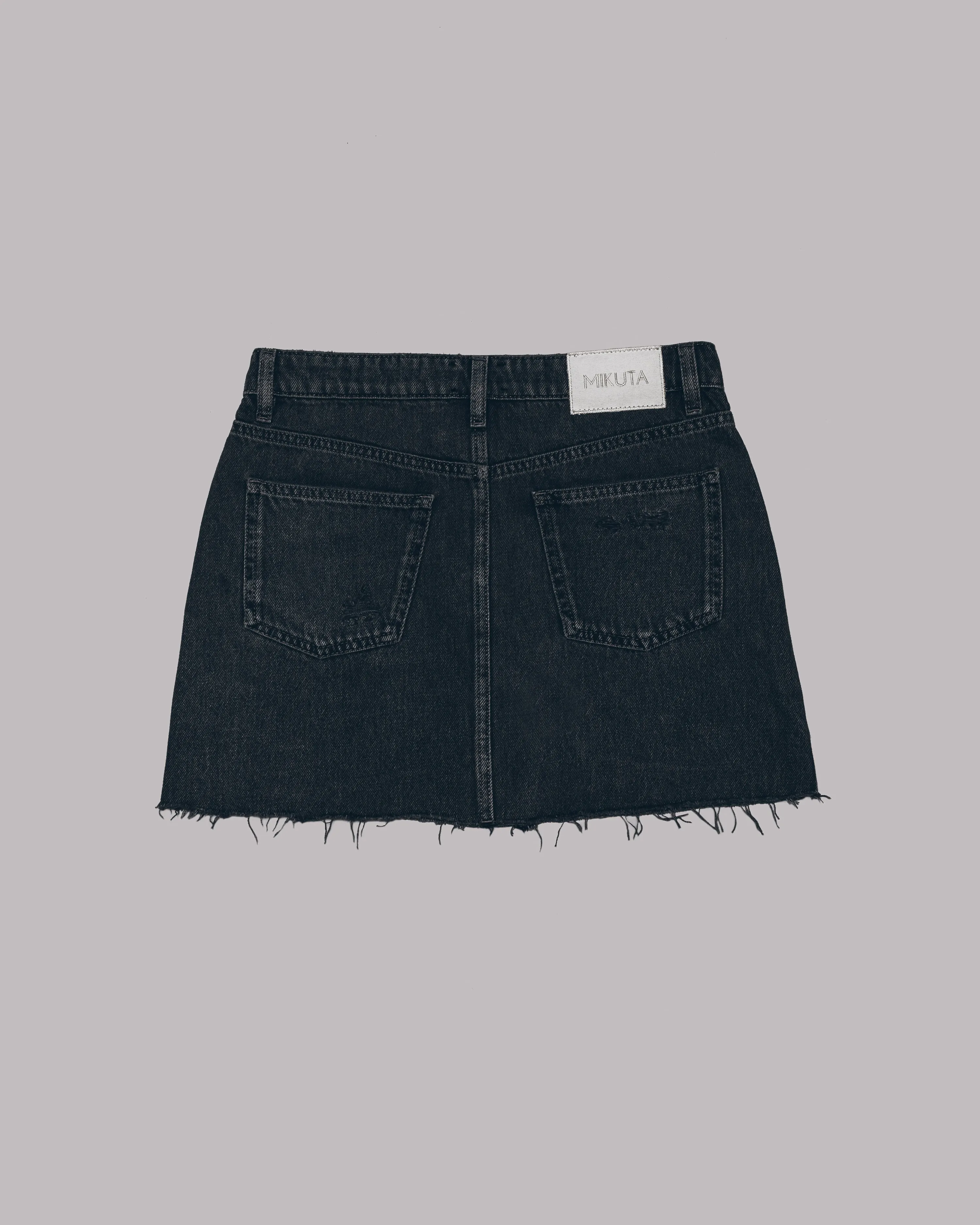 The Black Slit Denim Skirt