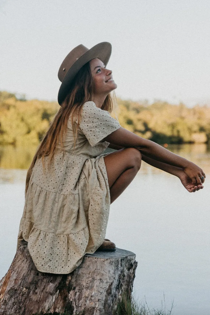 Whisper - Embroidered Short Dress