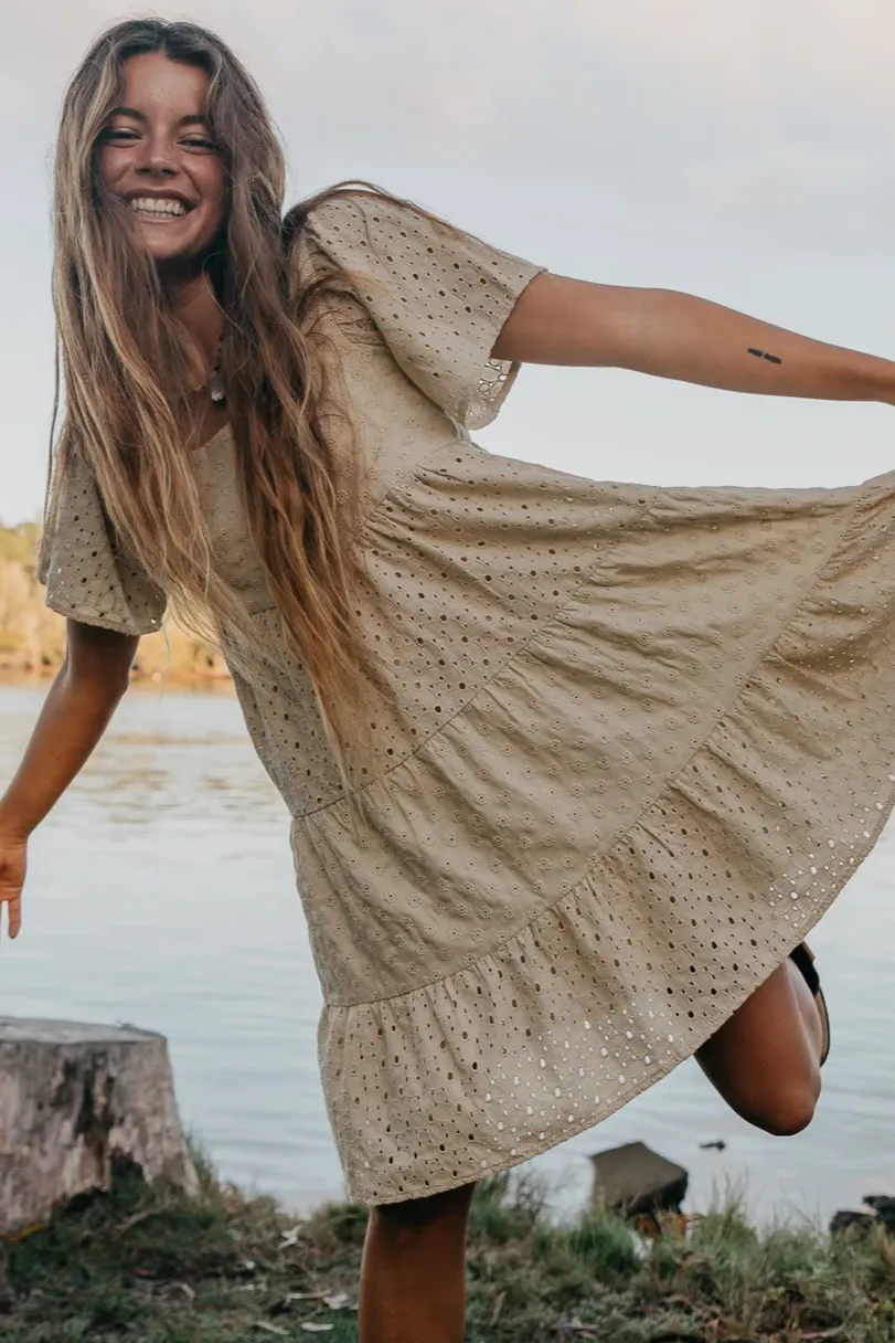 Whisper - Embroidered Short Dress